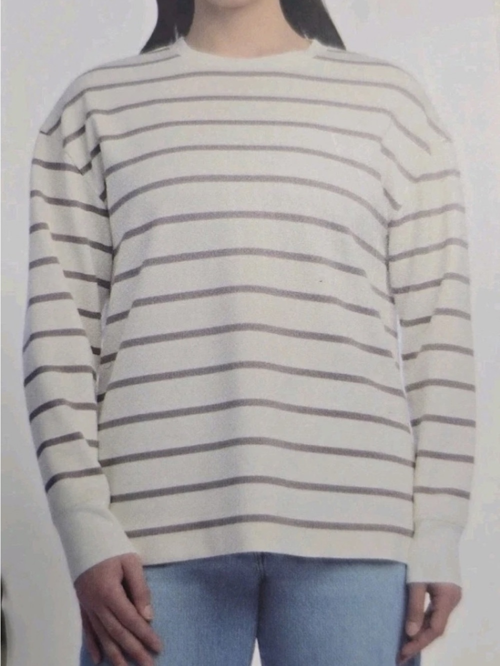 NWT Danskin Womens Long Sleeve,Birch satellite Striped
Crew Neck Sweater sizeXXL